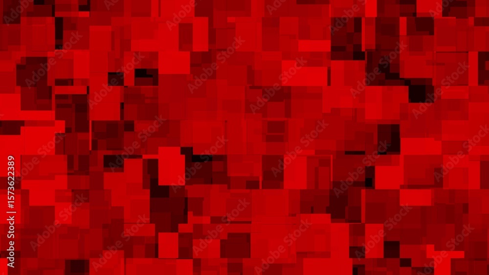 Poster abstract red geometric pattern with overlapping rectangles and squares