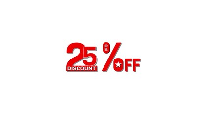 Up to twenty five percent off discount with a star symbol and red lettering
