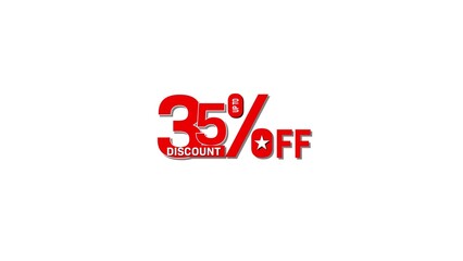 Up to thirty five percent discount offer with a star graphic and red text
