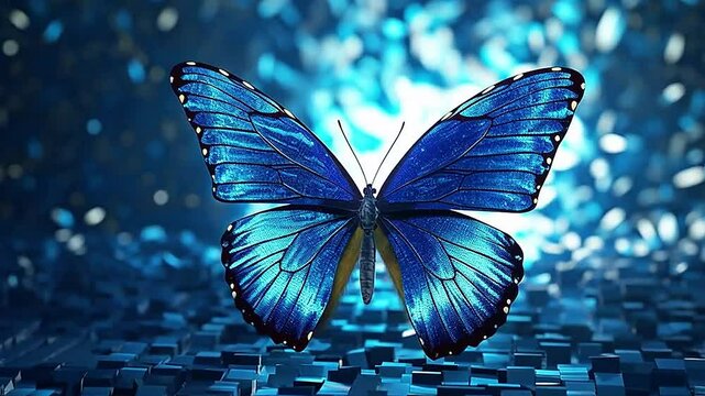 buterfly in Delfts Blauw realistis and slow ,ai generative