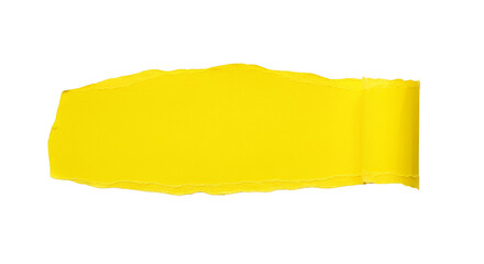 Abstract Yellow Paint Stroke with Brush Texture on Transparent Background