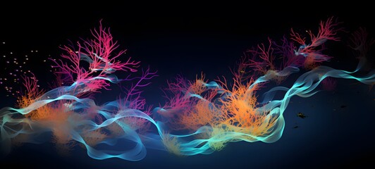 Obraz premium Seaweed Wireframe, mozaic art,ai generatif