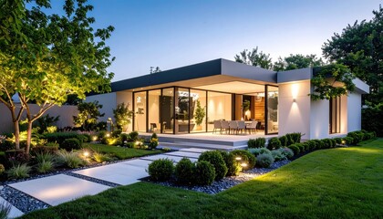 Modern home at dusk (7)