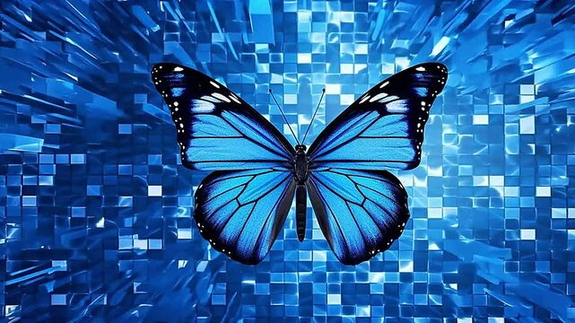 buterfly in Delfts Blauw realistis and slow ,ai generative