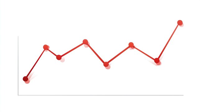 Simple red line graph with data points, showing upward trend