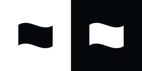Black and White Abstract Wavy Shape Minimalist with Contrasting Colors