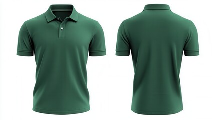 Forest green polo shirt, breathable fabric