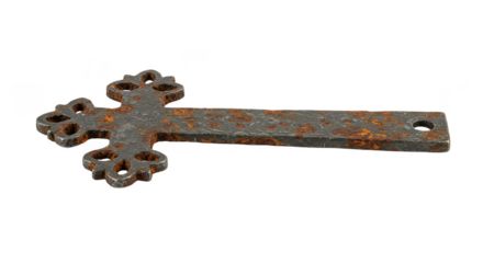 Isolated Rusty Metal Cross Symbol on Transparent Background