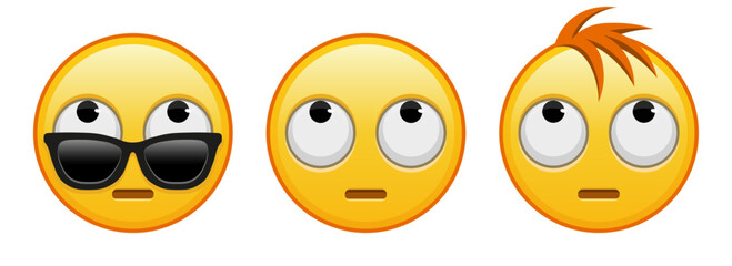 Face with rolling eyes Set of three emoji