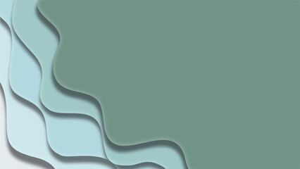abstract background with waves, minimalist layered paper cut ocean wave background vector with beach sand and teal colors