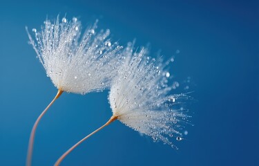 Delicate Fluff Against a Calming Cobalt Backdrop