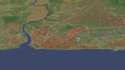 3D illustration of city and urban in Rabat Morocco
