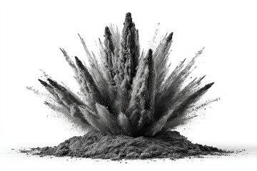 Abstract Dust Cloud Explosion in Grayscale