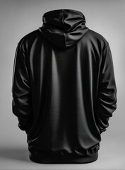 Solitary Figure Draped in Shadows Hoodie Back View