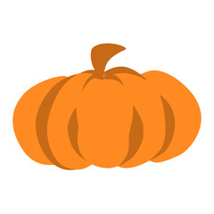 cartoon yellow pumpkin vector, cute autumn squash illustration, harvest season symbol