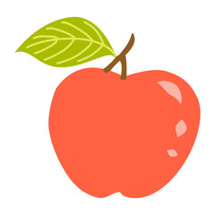 Simple Apple with Leaf - Clean Vector Design