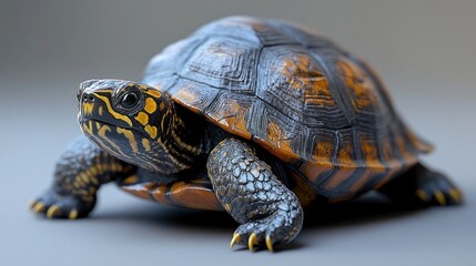 Obraz premium Turtle studio shot against neutral background. Possible use education, nature, zoo