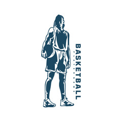 Basketball Player logo design vector. Silhouette Basketball Women Player Template Illustration. Icon Symbol