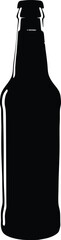 Obraz premium Beer Bottle Silhouette Clipart Vector, Isolated Black Design