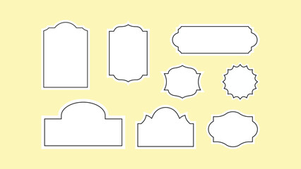 Obraz premium decorative frames and labels collection with black outlines
