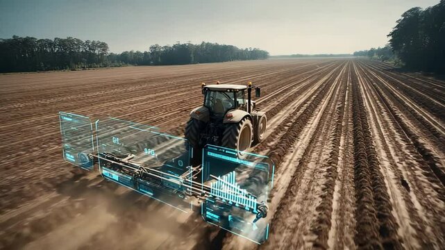 Advanced Agricultural Technology: Smart Tractor Operations in Field