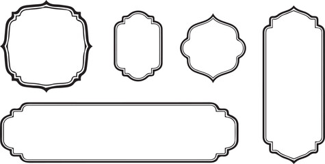 Elegant & Ornate Blank Frames Set with Various Shapes for Design Templates