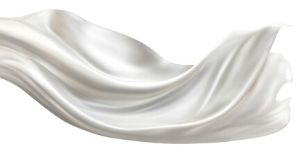 Fototapeta premium white silk textile flying on white background