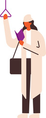A Woman Reading On Her Commute On Train Vector Flat Illustration