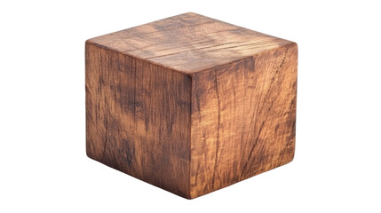 wooden cube block on white background