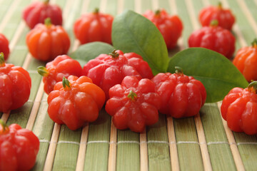 Portion of fresh tropical pitanga fruit