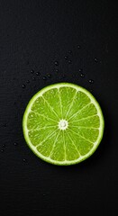 Lime slice on dark background