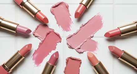 Lipstick swatches circle makeup product