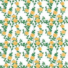 seamless floral yellow rose pattern