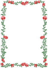 red flower blooming illustration page frame