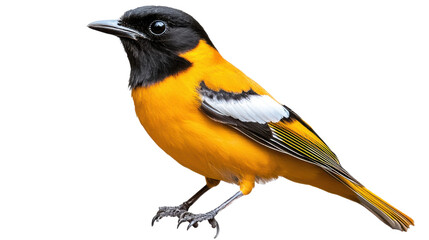 yellow crowned night bird on white background