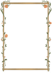 Watercolor frame with leaves