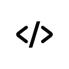 Obraz premium Black HTML Code Element on White Background for Web Development or Design
