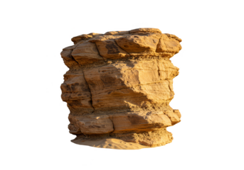 Isolated Sandstone Rock Formation Weathered Naturally Outdoor in Desert