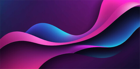 Abstract purple wave background with pink and blue curves and artistic design elements