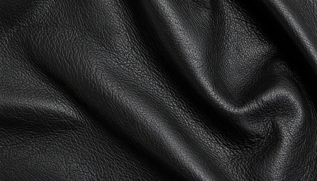 Close-up black leather texture