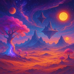 sunset in the mountains