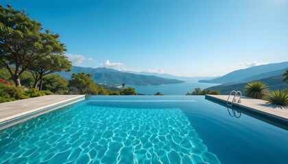 Scenic pool of crystal-clear water reflecting the blue sky and surrounding light — a peaceful natural scene filled with clarity, calmness, and refreshing beauty.

