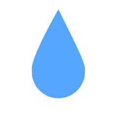 Flat vector of a single blue water droplet. Ideal for weather icons, hydration themes, environmental designs, or clean water projects.