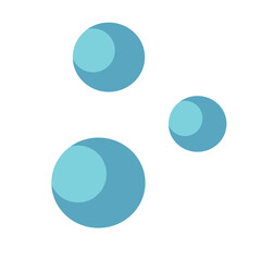 Minimalist 2D vector of floating blue bubbles in flat design style. Perfect for backgrounds, UI elements, or infographic decorations.
