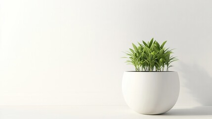 Mockup of a blank flower pot with a minimalistic design