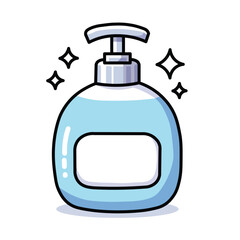 Illustration Vector Graphic Cartoon of a Liquid Soap Bottle