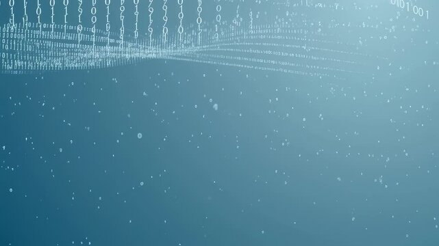 Abstract Digital Binary Code Animation Background for Futuristic Technology