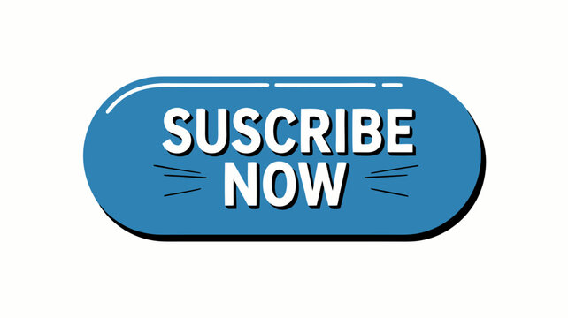 Illustrated Suscribe Now Button Graphic with a Blue Oval for Web Promotion and Call to Action