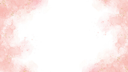 Pastel pink watercolor paint brush glitter gold for wedding elements. Modern abstract luxury wedding invitation designs or card templates for greetings or invitations on valentines Day background.	