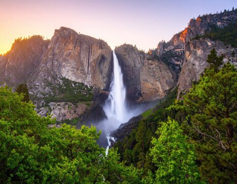 Majestic waterfall at sunrise (1)